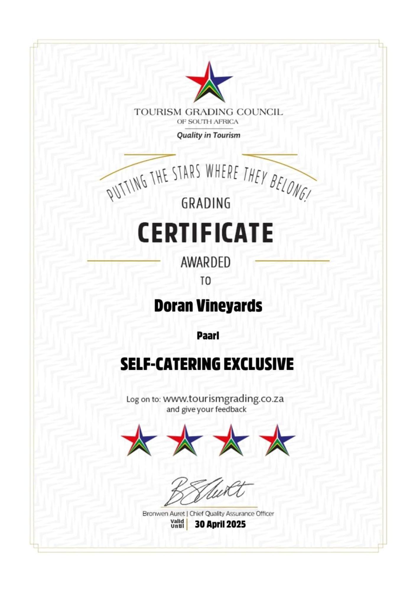 Doran Vineyards Farm stay